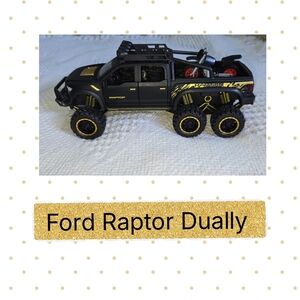Ford Raptor Dually Black & Gold Toy Truck
